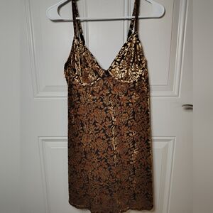 Vintage Floral Slip Dress in Gold Private Luxaries Size Large